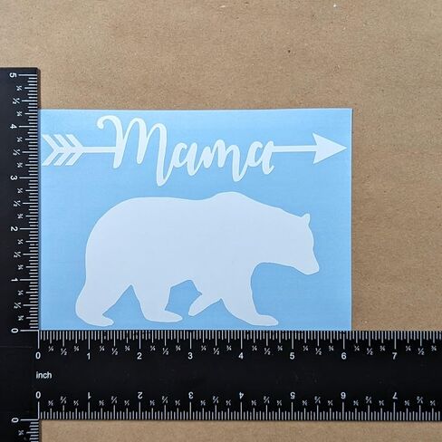 Mama Bear Decal Pack: Arrow, Cubs, Walking, Claw (White, Large 6") in Kuwait