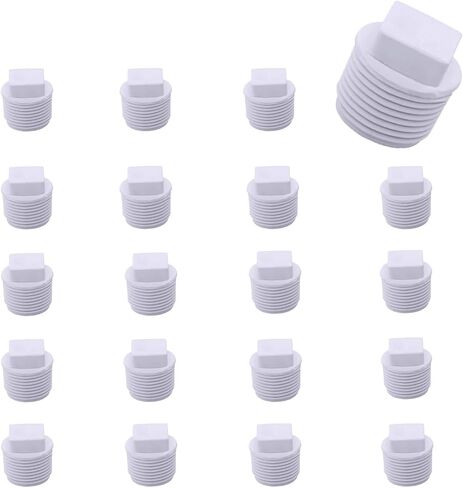 10Pcs White PVC Pipe Male Thread Plug,1/2 Inch Male Threaded End Cap for 0.5inch Pipes or Fittings,Male Thread Plug adaptor Thread Water closing for Plumbing Water Line Fittings in Kuwait