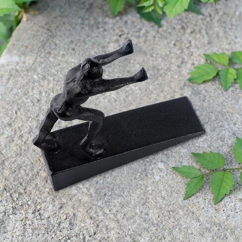 Cast Iron Decorative Man Door Stopper Wedge - Heavy Duty Rustic Vintage Door Stops for Bottom of Door, No Drilling Needed Fits All Floor Surfaces for Home,Office, Commercial and Industrial Spaces in Kuwait