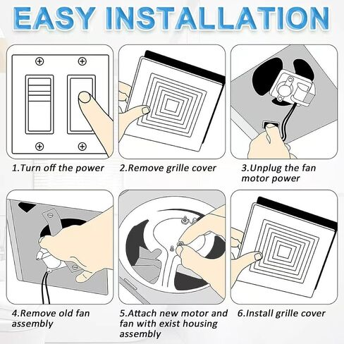 S97012038 Bathroom Exhaust Fan Motor Replacement Kit - Fits Broan 659 662 663, 50CFM 120V with Blower Wheel in Kuwait
