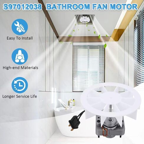 S97012038 Bathroom Exhaust Fan Motor Replacement Kit - Fits Broan 659 662 663, 50CFM 120V with Blower Wheel in Kuwait