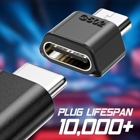 محول USB-C متوافق مع ماوس الألعاب اللاسلكي Logitech G502، محول Micro USB إلى Type-C | ملاءمة خاصة بالطراز | دعم الشحن ومزامنة البيانات | 3-التثبيت الثاني | 10K+ متانة in Kuwait