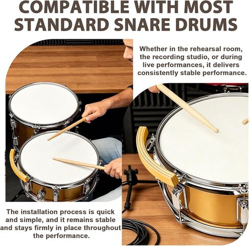 Percussion Wood Block, Snare Drum Rimshots Block with 13-14 inch Snare Drum Portable & Easy to Use, Suitable for Concert Show Live Performance in Kuwait