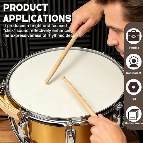 Percussion Wood Block, Snare Drum Rimshots Block with 13-14 inch Snare Drum Portable & Easy to Use, Suitable for Concert Show Live Performance in Kuwait