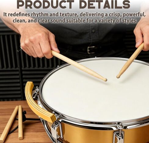 Percussion Wood Block, Snare Drum Rimshots Block with 13-14 inch Snare Drum Portable & Easy to Use, Suitable for Concert Show Live Performance in Kuwait
