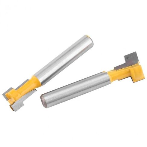 Router Madera 2pcs Yellow T-Slot Cutter Router Bit for 3/8'' & 1/2'' Cutting Edge 1/4'' Shank in Kuwait