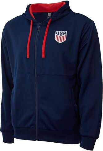 Icon Sports US Soccer USMNT Full Zip Hoodie | Sideline, Navy, Large in Kuwait
