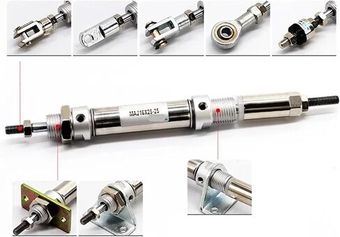 Pneumatic Cylingder Stainless Steel Stroke Adjustable Mini Cylinder MAJ16/20/25/32/40X25X50X75X100-25-50S(Stroke 100-50-S,Bore 20mm) in Kuwait