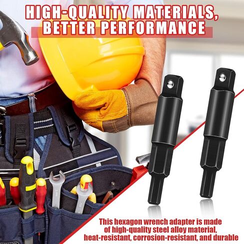 Chumia 2 قطعة مفتاح خدمة HVAC 3/16 إلى 5/16 إصلاح مفتاح سداسي محول أدوات خدمة HVAC أدوات مفتاح ربط تكييف الهواء لإصلاح معدات تكييف الهواء وفتاحة الصمامات in Kuwait