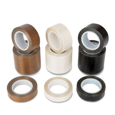 شريط مقاوم للحرارة من التيفلون PTFE بطول 32 قدمًا - درجة صناعية لآلات ختم الأكياس، حاجز واقي لعناصر التسخين، مناسب لسدادات الحرارة الدافعة (القهوة، العرض: 50 مم) in Kuwait