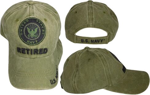 United States Navy Retired Olive Green Adjustable Embroidered Hat Cap CAP522BG - Officially Licensed in Kuwait