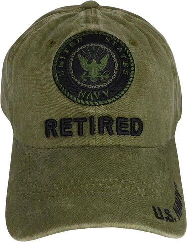United States Navy Retired Olive Green Adjustable Embroidered Hat Cap CAP522BG - Officially Licensed in Kuwait