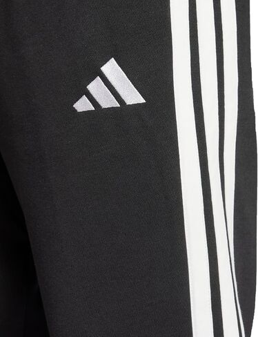 بنطال رجالي من adidas Essentials 3-Stripes مصنوع من الصوف بحاشية مفتوحة، أسود/أبيض، متوسط/طويل in Kuwait