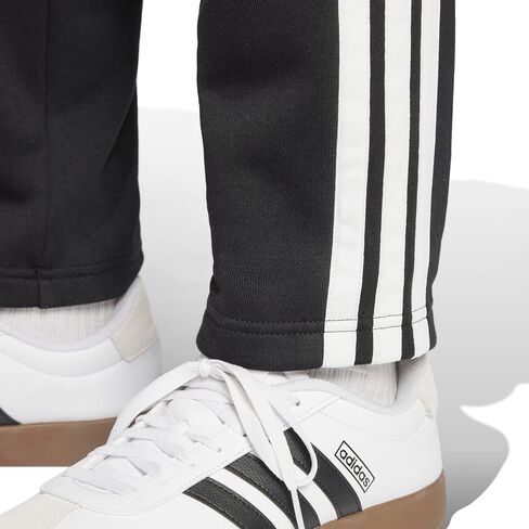 بنطال رجالي من adidas Essentials 3-Stripes مصنوع من الصوف بحاشية مفتوحة، أسود/أبيض، متوسط/طويل in Kuwait