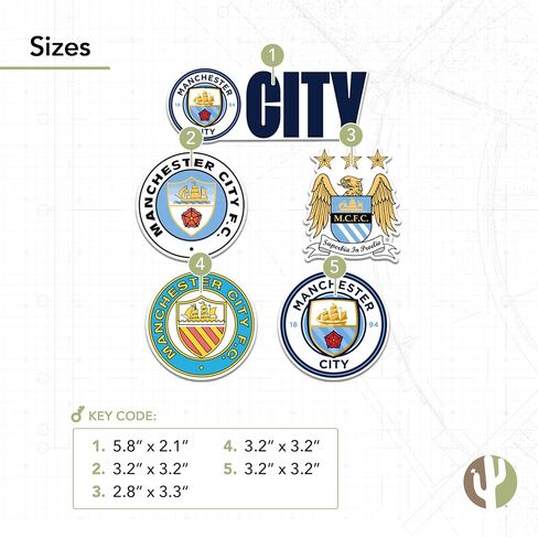 ملصق مانشستر سيتي مان سيتي MCFC ورقة من الفينيل لكرة القدم وكرة القدم الدوري الإنجليزي الممتاز لملصقات الكمبيوتر المحمول وزجاجة مياه وقصاصات السيارة (النوع 2-10) in Kuwait