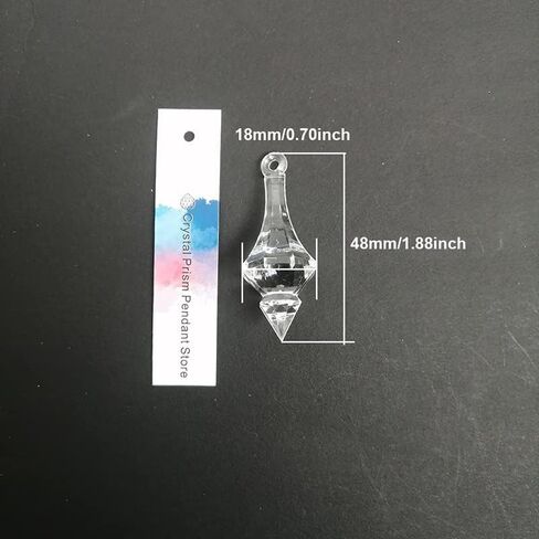 Hanging Crystals Prisms 60pcs 48MM Acrylic Crystal Pointed Cone Pendant Chandelier Curtain Party Lamp Lighting Hangings Crystals for Decoration in Kuwait
