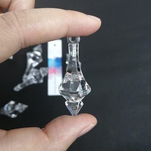 Hanging Crystals Prisms 60pcs 48MM Acrylic Crystal Pointed Cone Pendant Chandelier Curtain Party Lamp Lighting Hangings Crystals for Decoration in Kuwait