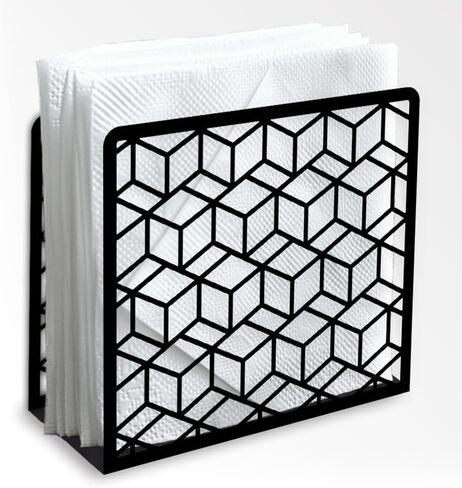 African Female Decorative Black Metal Napkin Holder for Table, 5.3" x 4.9" x 1.9" African Women Standing Napkin Holder for Home Kitchen Restaurant Picnic Party Coffee Bar Dining Room in Saudi Arabia