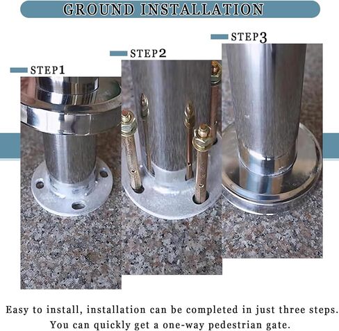 Automatic Rebound Swing Gate, Pedestrian BER, Universal Safe Gate for Markets, One-Way Stainless Steel Door, Manual 90° Open with Hand Push for Libes and Par,Color-80cm/31.5in in Kuwait