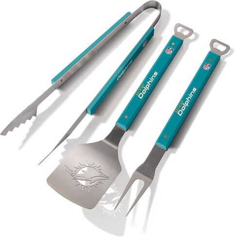 مجموعة الشواء YouTheFan NFL Miami Dolphins Spirit Series 3 قطع، من الفولاذ المقاوم للصدأ، 22 بوصة × 9 بوصة ولوحة تقطيع كبيرة من Sports Vault NFL Miami Dolphins، 14.5 بوصة × 9 بوصة in Kuwait
