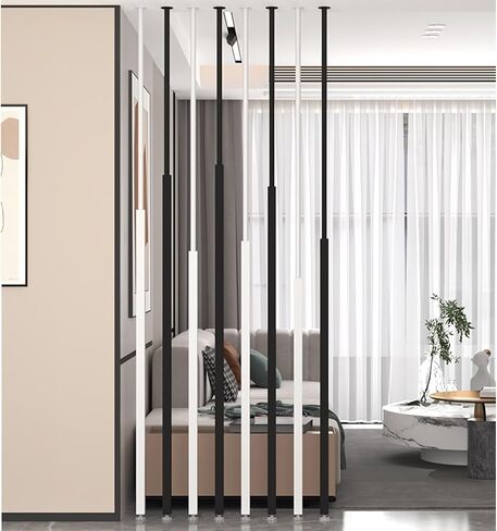 Wall Dividers Room Decoration Privacy Screens Metal Iron Round with Bases & Tops Adjustable Width Washroom/Balcony/Stairwell/Entrance Privacy Screen,Gold-16OCM/63IN/5.24FT in Kuwait