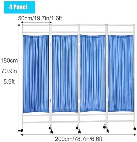Portable Privacy Screen Room Divider - 6ft Medical Folding Partition on Wheels for Clinics & Hospitals - Removable Brown Vertical Divider for Patient Privacy & Comfort in Kuwait