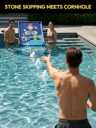 A11N SPORTS Floating Pool Cornhole Set, Heavy-Duty PVC Water Cornhole Game for Adults & Kids, Includes Unsinkable Bean Bags & Target, Summer Swimming Pool Toys & Backyard Lawn Games for Parties in Saudi Arabia