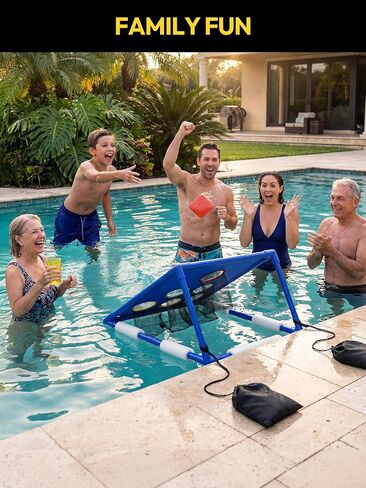 A11N SPORTS Floating Pool Cornhole Set, Heavy-Duty PVC Water Cornhole Game for Adults & Kids, Includes Unsinkable Bean Bags & Target, Summer Swimming Pool Toys & Backyard Lawn Games for Parties in Saudi Arabia