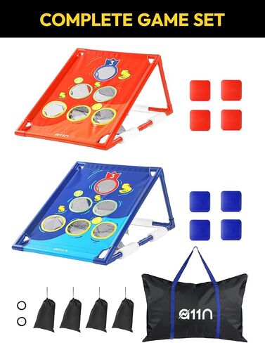 A11N SPORTS Floating Pool Cornhole Set, Heavy-Duty PVC Water Cornhole Game for Adults & Kids, Includes Unsinkable Bean Bags & Target, Summer Swimming Pool Toys & Backyard Lawn Games for Parties in Saudi Arabia