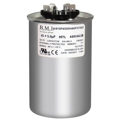 الولايات المتحدة الأمريكية 45/5 MFD 440/370V مكثف مزدوج دائري # 14288 in Kuwait