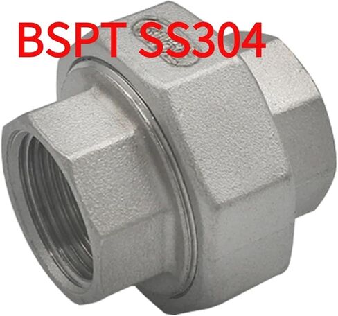 1 "NPT أنثى ذكر المقبس الاتحاد المقرنة 304 316 ماسورة من الفولاذ المقاوم للصدأ تركيب موصل (BSPT SS304 F-F، PTFE SEAL_1") in Kuwait