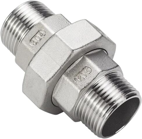 1 "NPT أنثى ذكر المقبس الاتحاد المقرنة 304 316 ماسورة من الفولاذ المقاوم للصدأ تركيب موصل (BSPT SS304 F-F، PTFE SEAL_1") in Kuwait