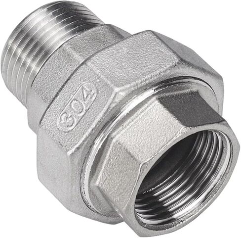 1 "NPT أنثى ذكر المقبس الاتحاد المقرنة 304 316 ماسورة من الفولاذ المقاوم للصدأ تركيب موصل (BSPT SS304 F-F، PTFE SEAL_1") in Kuwait