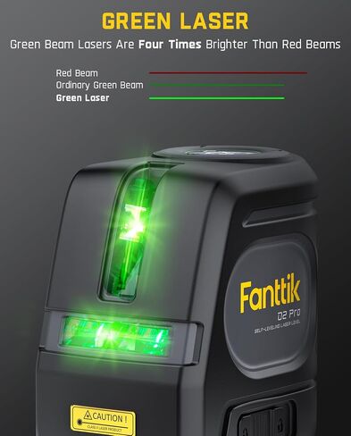 Fanttik D2 Pro Green Laser Level with 43.2" Tripod, Self-Leveling Green Cross Line Laser with LED Display, Type-C Rechargeable, 130° Vertical Beam Spread Cover in Kuwait
