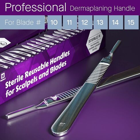 حزمة من 2 مقابض مشرط #3 + مجموعة شفرات 10r Dermaplaning مجموعة شفرات 10r in Kuwait
