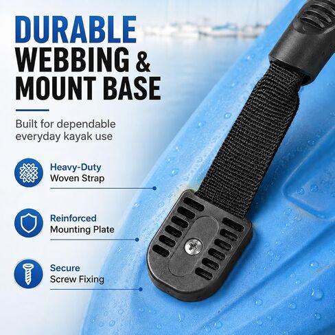 4 Pack Kayak Carry Handles for Wilderness Systems Pungo 120 2019-2026, Ergonomic Non-Slip Grip Pull Handle with Heavy Duty Webbing & Mount Base Easy Install in Saudi Arabia