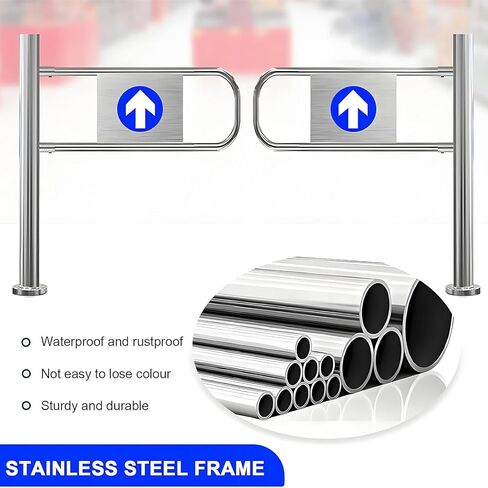 Automatic Metal One-Way Door, Swing Gate for Industrial and Commercial Use, Manual Safe Gate for Warehouses and Stores,Left-80x100cm in Kuwait