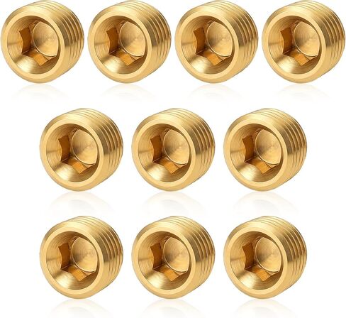 1/4 NPT ذكر قابس الأنابيب النحاسية 10 قطعة، قابس سداسي غارق مع خيط مقبس سداسي داخلي، لإغلاق نهاية الأنابيب والتجهيزات in Kuwait