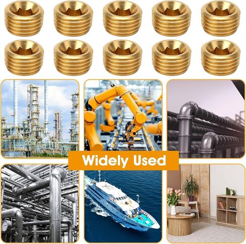 1/4 NPT ذكر قابس الأنابيب النحاسية 10 قطعة، قابس سداسي غارق مع خيط مقبس سداسي داخلي، لإغلاق نهاية الأنابيب والتجهيزات in Kuwait