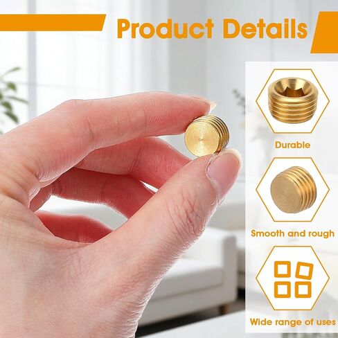 1/4 NPT ذكر قابس الأنابيب النحاسية 10 قطعة، قابس سداسي غارق مع خيط مقبس سداسي داخلي، لإغلاق نهاية الأنابيب والتجهيزات in Kuwait