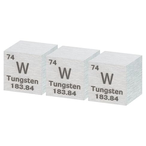 uxcell 3 Pcs Tungsten Cube, 0.39 Inch High Density Metal Element Cube Metal Density Cube for Chemical Elements Collection Science Education Experiment Application, Silver in Kuwait