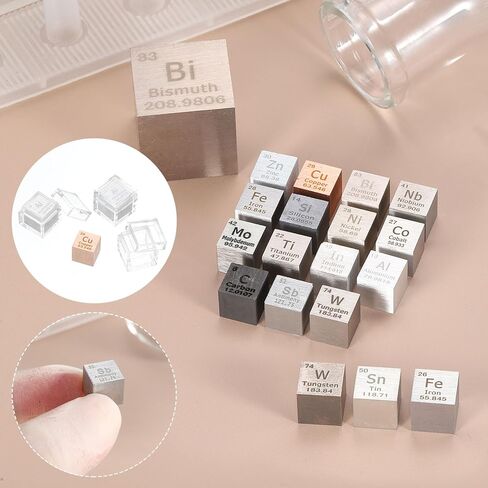 uxcell 3 Pcs Tungsten Cube, 0.39 Inch High Density Metal Element Cube Metal Density Cube for Chemical Elements Collection Science Education Experiment Application, Silver in Kuwait