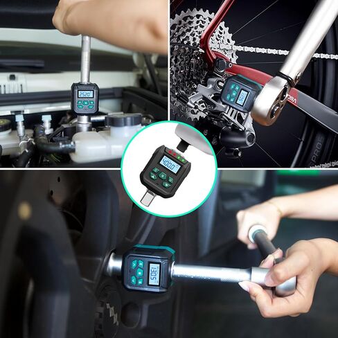 1/2" Digital Torque Adapter Set with Socket Adapters (1/4", 3/8") - 2% Accuracy, 8.8-295 ft-lb, Buzzer & LED Alerts, Working with Ratchet Wrench, Breaker Bar - for Automotive, Motorcycle & Car in Kuwait