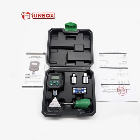 1/2" Digital Torque Adapter Set with Socket Adapters (1/4", 3/8") - 2% Accuracy, 8.8-295 ft-lb, Buzzer & LED Alerts, Working with Ratchet Wrench, Breaker Bar - for Automotive, Motorcycle & Car in Kuwait