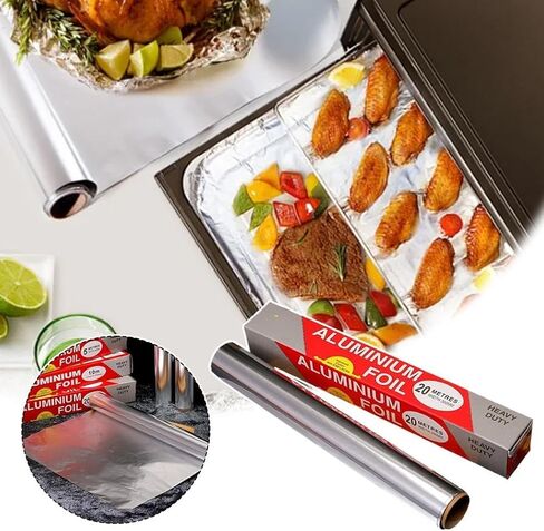 1 Roll Heavy Duty Aluminum Foil 12 Inch x 65 Ft For Grilling Baking Roasting Food in Kuwait