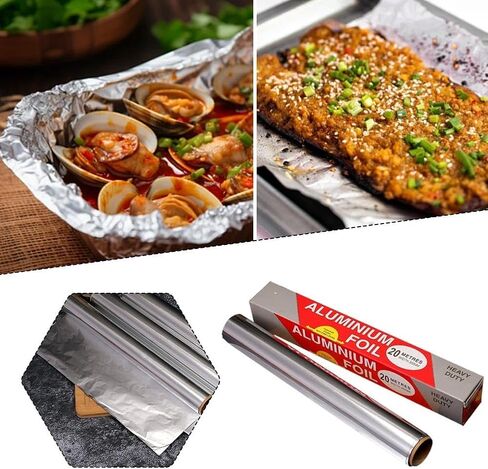 1 Roll Heavy Duty Aluminum Foil 12 Inch x 65 Ft For Grilling Baking Roasting Food in Kuwait