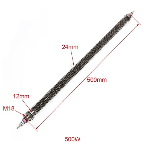Element Heating 220V M18 All 304 SUS Straight Finned Heater Electric Oven Heater Hot Aair Heating Element 300/400/500/600W(500mm 500W) in Kuwait