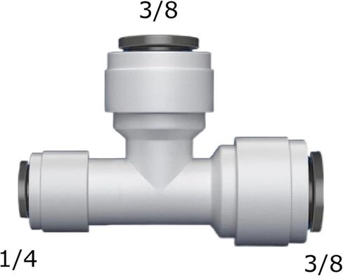 50Pcs/Lot 1/4-3/8-3/8 Tee Type RO Water Fitting 6.5mm Hose PE Pipe 3 Ways Quick Connector Water Filter Parts in Saudi Arabia