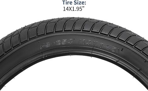 إطارات دراجة YUNSCM قطعتين مقاس 14 بوصة مقاس 14x1.95/53-254 متوافقة مع إطارات دراجة الأطفال على الطرق مقاس 14x1.95 (Y-912) in Kuwait