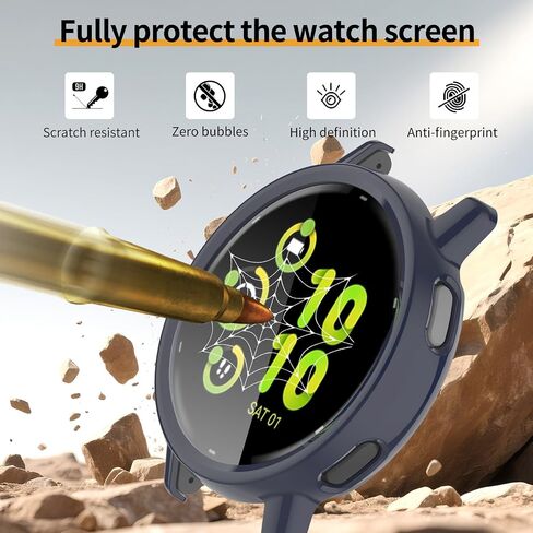 1+3 عبوات متوافقة مع حافظة واقي الشاشة Garmin Vivoactive 5، ملحقات واقية من الصدمات من البولي كربونات الصلب مع فيلم in Kuwait